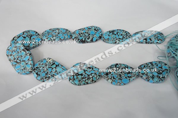 CTU689 15.5 inches 30*40mm freeform synthetic turquoise beads