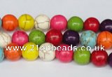 CTU702 15.5 inches 10.5mm round dyed turquoise beads wholesale