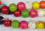 CTU703 15.5 inches 12mm round dyed turquoise beads wholesale