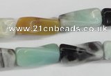 CTW131 15.5 inches 10*20mm twisted trihedron amazonite gemstone beads