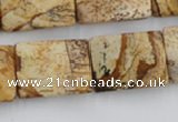 CTW396 15.5 inches 18*25mm twisted rectangle picture jasper beads