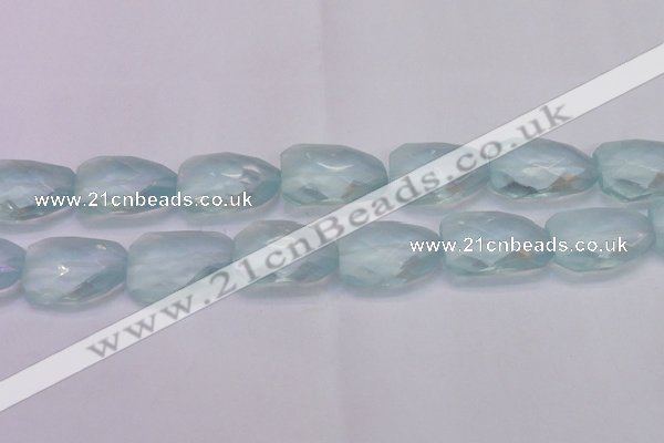 CTW503 15.5 inches 20*30mm faceted & twisted synthetic quartz beads