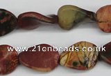 CTW71 15.5 inches 15*20mm twisted oval picasso jasper beads