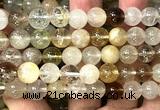 CTZ23 15 inches 9mm round yellow topaz quartz beads wholesale