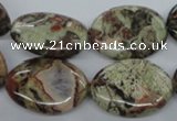 CUG153 15.5 inches 18*25mm oval australian unakite beads