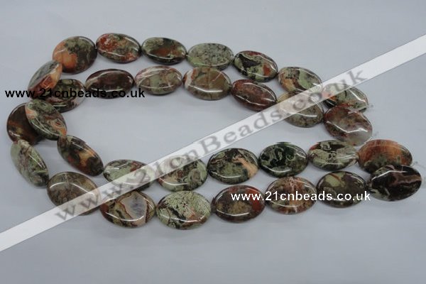 CUG153 15.5 inches 18*25mm oval australian unakite beads