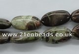 CUG169 15.5 inches 10*20mm oval australian unakite beads