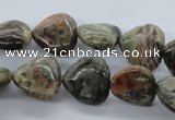 CUG171 15.5 inches 16*16mm heart australian unakite beads