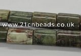 CUG178 15.5 inches 13*18mm flat tube australian unakite beads