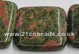 CUG52 16 inches 40*40mm square natural unakite gemstone beads wholesale