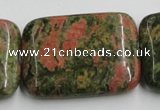 CUG55 16 inches 30*40mm rectangle natural unakite gemstone beads