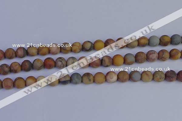 CVJ15 15.5 inches 12mm round matte venus jasper beads wholesale
