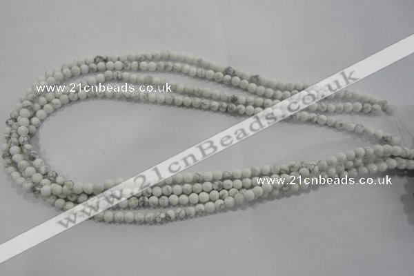 CWB200 15.5 inches 4mm round natural white howlite beads wholesale