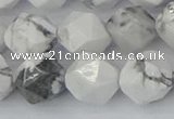 CWB241 15.5 inches 12mm faceted nuggets white howlite beads