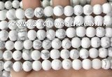 CWB252 15.5 inches 8mm round matte white howlite beads wholesale