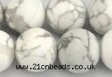 CWB273 15 inches 10mm round matte howlite turquoise beads