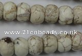 CWB323 15.5 inches 10*14mm rondelle howlite turquoise beads wholesale