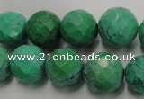 CWB405 15.5 inches 14mm faceted round howlite turquoise beads