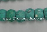 CWB452 15.5 inches 10*14mm faceted rondelle howlite turquoise beads