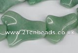 CWG07 15.5 inches 25*33mm wavy freeform green aventurine beads