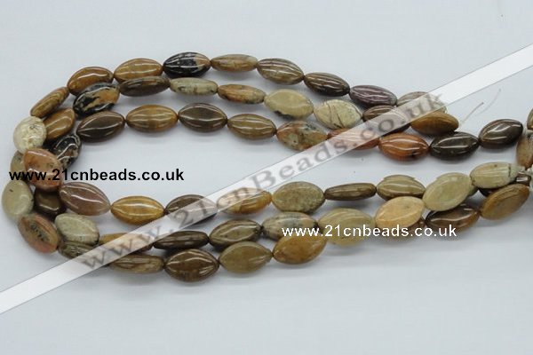 CWJ05 15.5 inches 12*20mm horse eye wood jasper gemstone beads