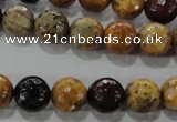 CWJ304 15.5 inches 10mm faceted round wood jasper gemstone beads