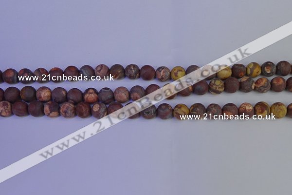 CWJ422 15.5 inches 8mm round matte wood eye jasper beads