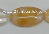 CYC04 15.5 inches 20*35mm oval yellow crystal quartz beads