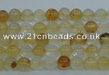 CYC101 15.5 inches 6mm round yellow crystal quartz beads