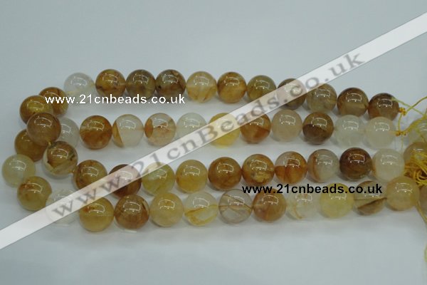 CYC106 15.5 inches 16mm round yellow crystal quartz beads