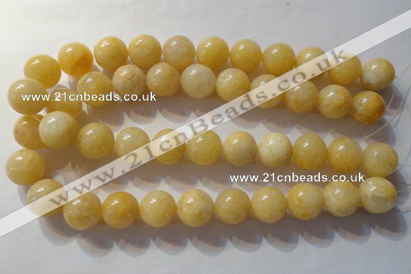 CYJ257 15.5 inches 18mm round yellow jade beads wholesale
