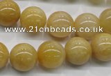 CYJ401 15.5 inches 6mm round yellow jade gemstone beads