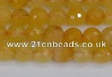 CYJ639 15.5 inches 6mm faceted round yellow jade beads wholesale