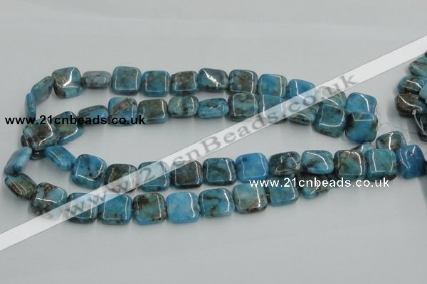 CYQ59 15.5 inches 16*16mm square dyed pyrite quartz beads wholesale