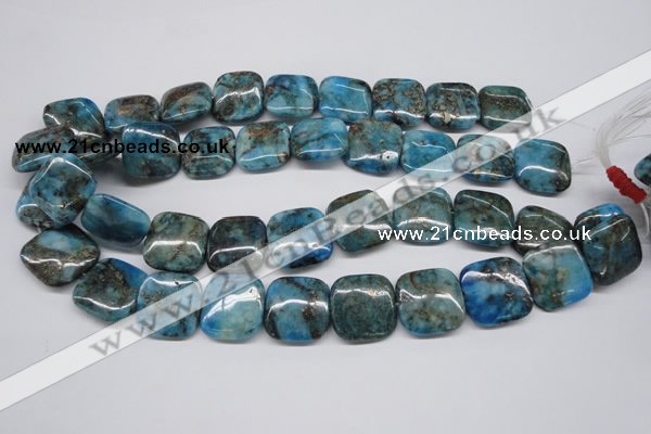 CYQ70 15.5 inches 20*20mm square dyed pyrite quartz beads wholesale