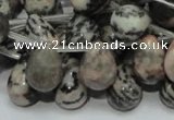 CZJ17 16 inches 10*14mm teardrop zebra jasper gemstone beads wholesale