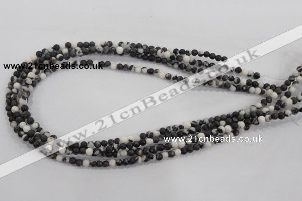 CZJ201 15.5 inches 4mm round black & white zebra jasper beads