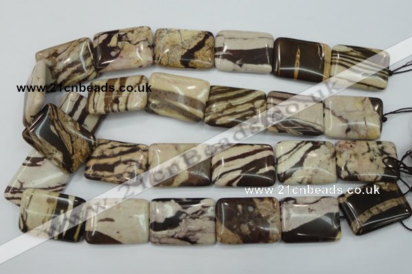 CZJ303 15.5 inches 22*30mm rectangle zebra jasper beads wholesale