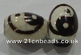 DZI29 2PCS 12*16mm oval loose Tibetan Agate Dzi Beads wholesale