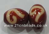 DZI35 2PCS 14*18mm oval loose Tibetan Agate Dzi Beads wholesale