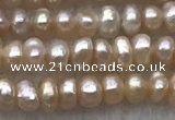 FWP10 14.5 inches 2.5mm - 3mm potato light purple freshwater pearl strands