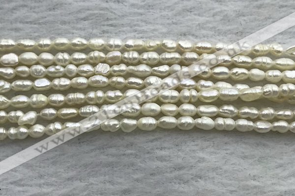 FWP151 14.5 inches 2.5mm rice white freshwater pearl strands
