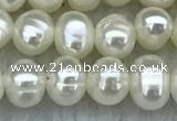 FWP19 14.5 inches 3mm - 4mm potato white freshwater pearl strands