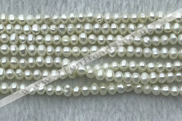 FWP23 14.5 inches 3.2mm - 3.6mm potato white freshwater pearl strands