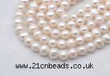 FWP483 14.5 inches 8mm - 9mm potato white freshwater pearl strands