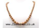 GMN7352 wooden jasper graduated beaded necklace & bracelet set