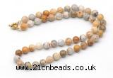 GMN7752 18 - 36 inches 8mm, 10mm round yellow crazy lace agate beaded necklaces