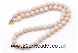 GMN7770 18 - 36 inches 8mm, 10mm round white fossil jasper beaded necklaces