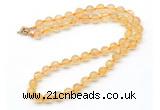 GMN7806 18 - 36 inches 8mm, 10mm round citrine beaded necklaces