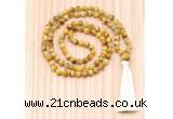 GMN8801 Hand-Knotted 8mm, 10mm Golden Tiger Eye 108 Beads Mala Necklace